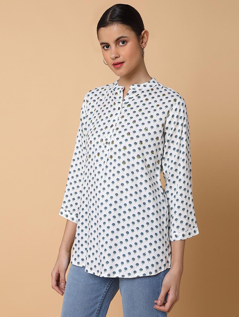 women white floral printed straight kurti - 21463518 - Standard Image - 1