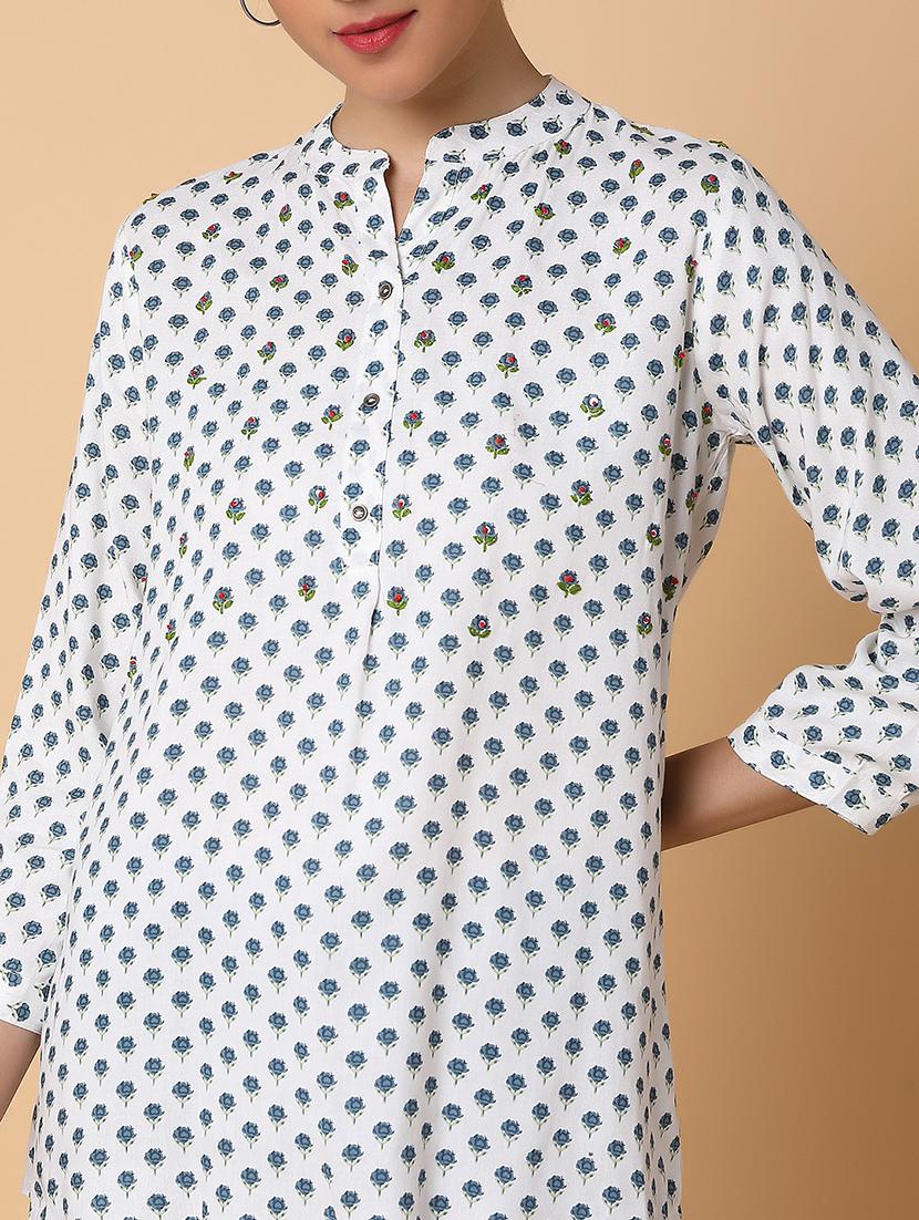 women white floral printed straight kurti - 21463518 - Standard Image - 6