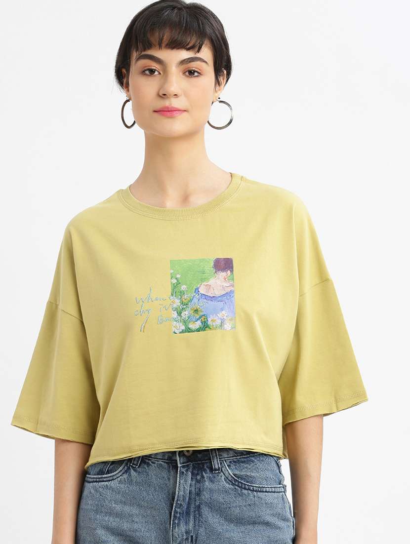 women printed boxy t-shirt