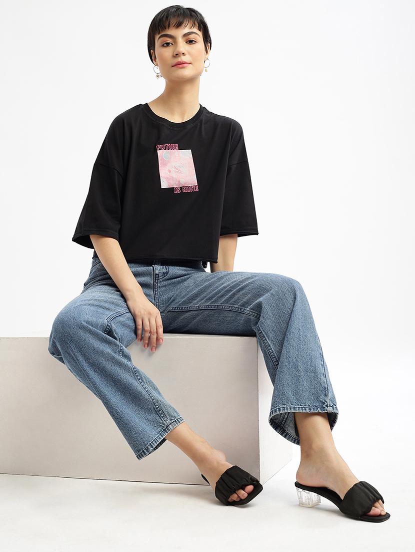 women printed boxy t-shirt - 21463544 - Standard Image - 4