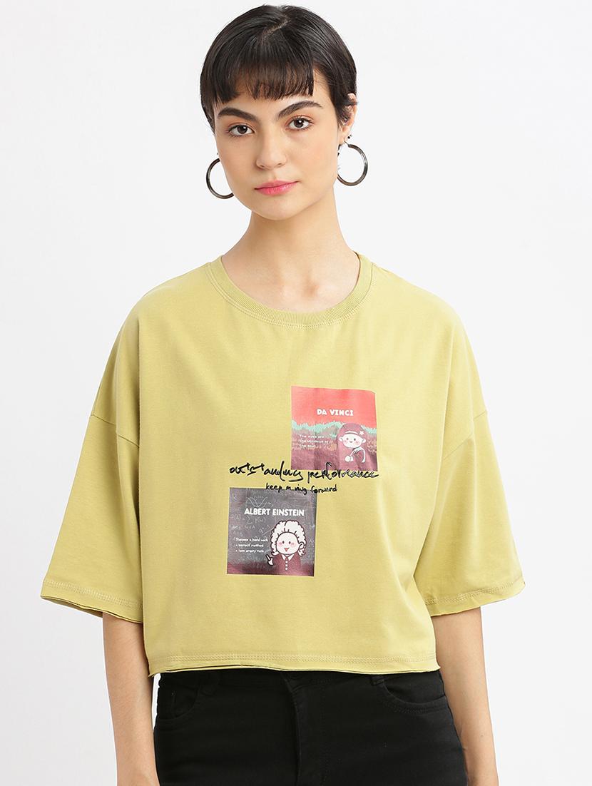 women printed boxy t-shirt - 21463555 -  Zoom Image - 0