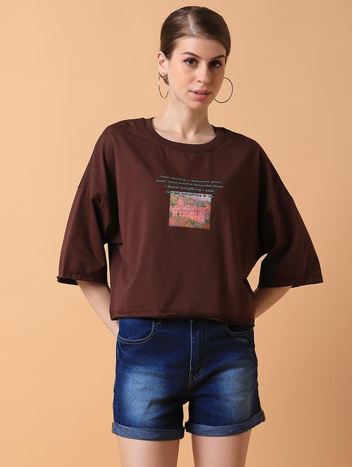 women printed boxy t-shirt - 21463560 -  Standard Image - 0