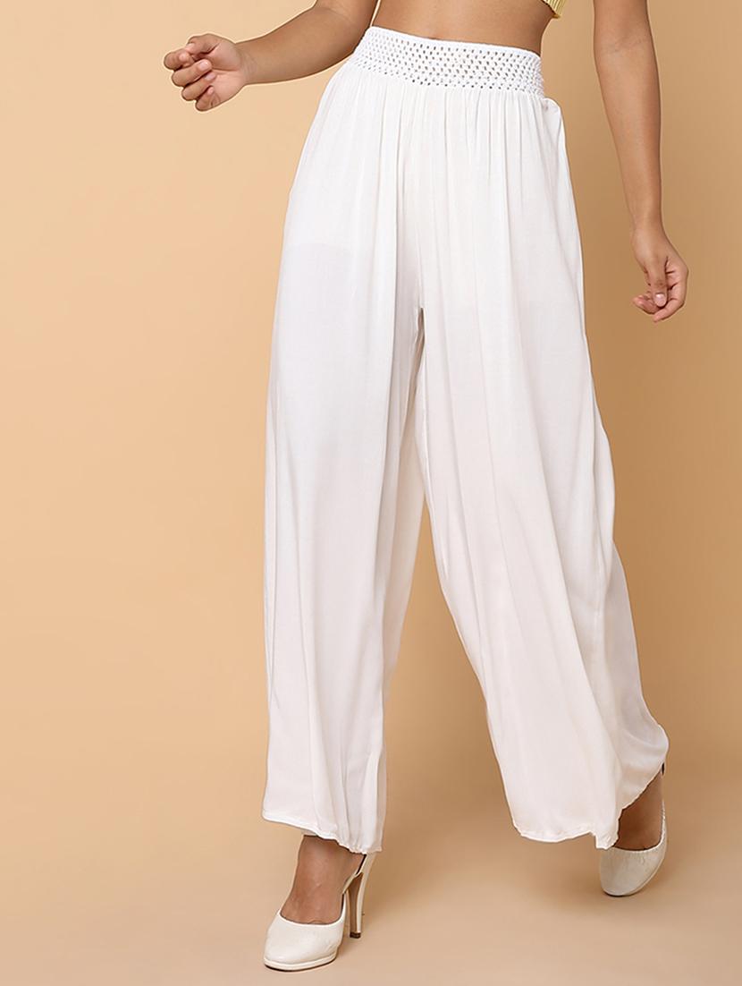 white cotton trousers - 21463595 - Standard Image - 4