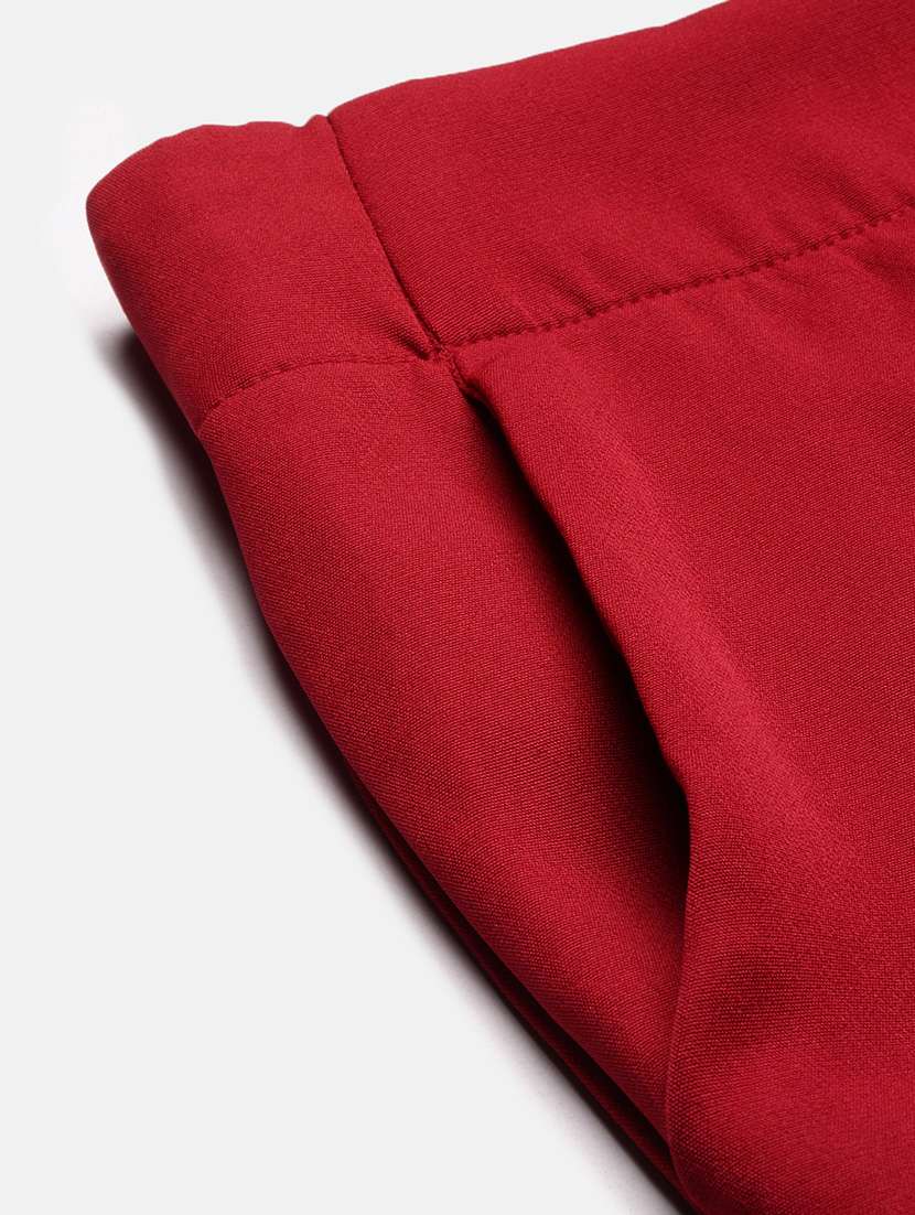 women solid mid rise tailored pants - 21463606 - Standard Image - 6