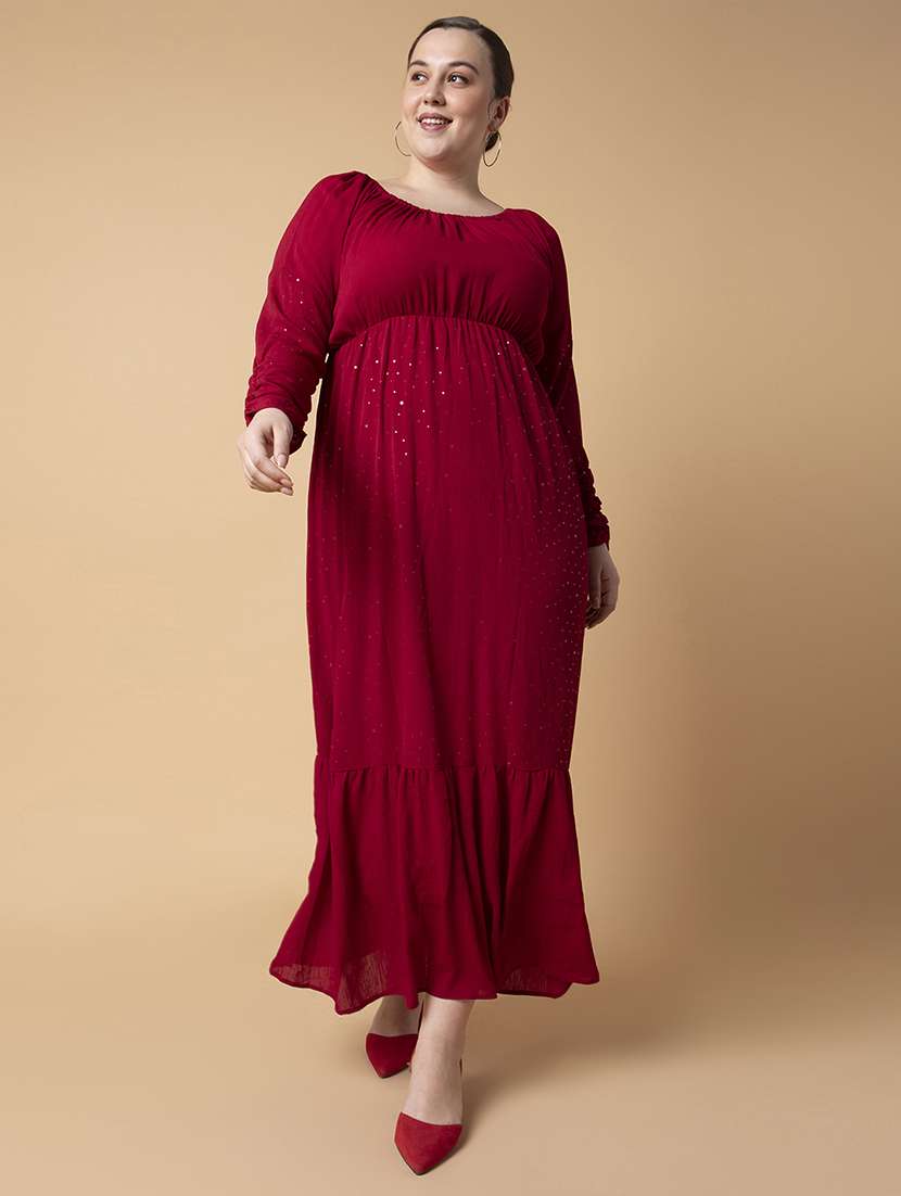 women plus size solid tiered dress - 21463624 -  Standard Image - 1