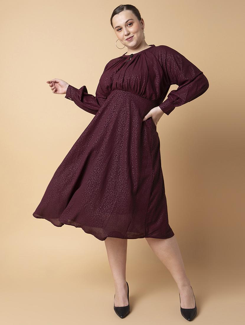 women plus size printed fit & flare dress - 21463625 - Zoom Image - 0