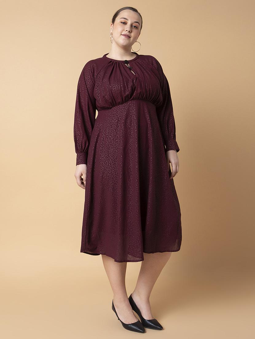 women plus size printed fit & flare dress - 21463625 -  Standard Image - 1