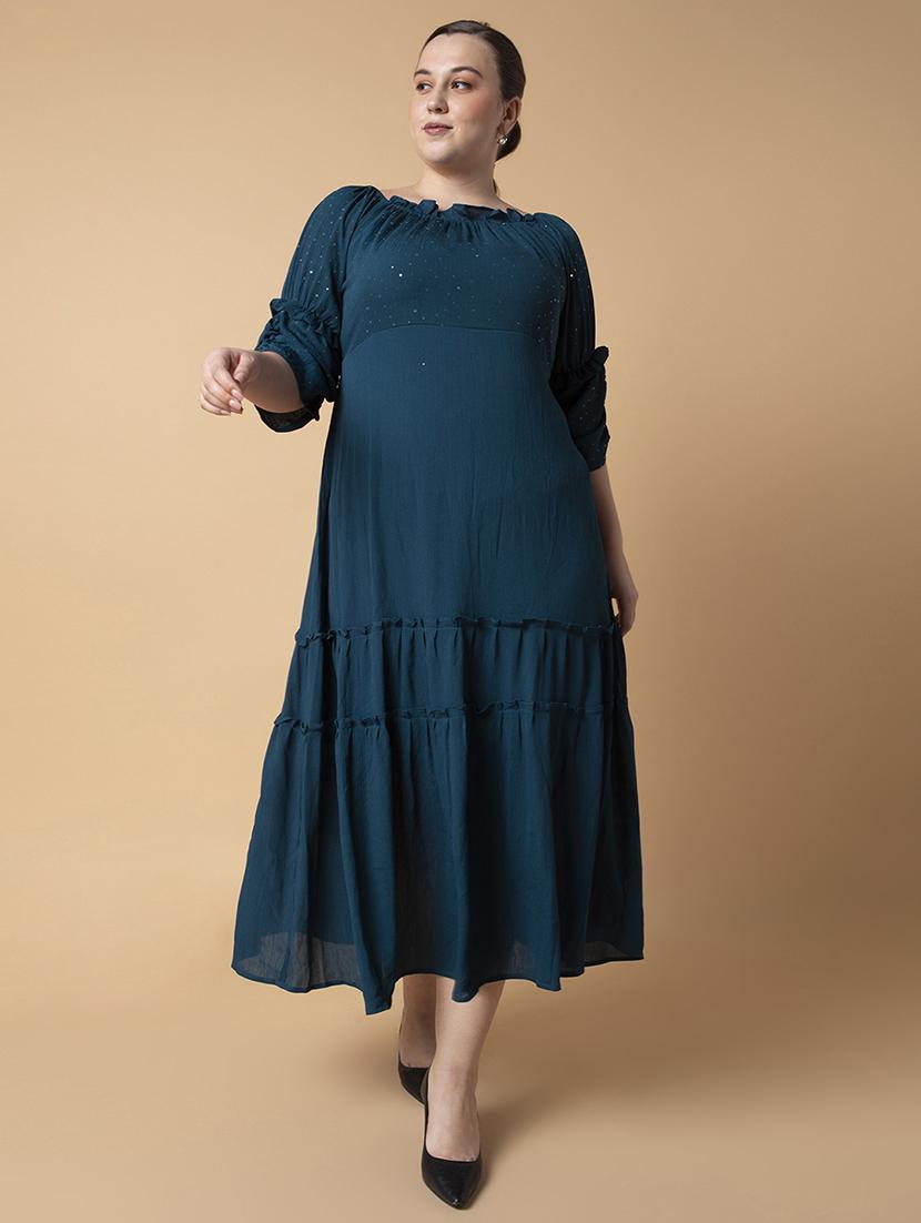 women plus size solid tiered dress - 21463631 - Zoom Image - 0