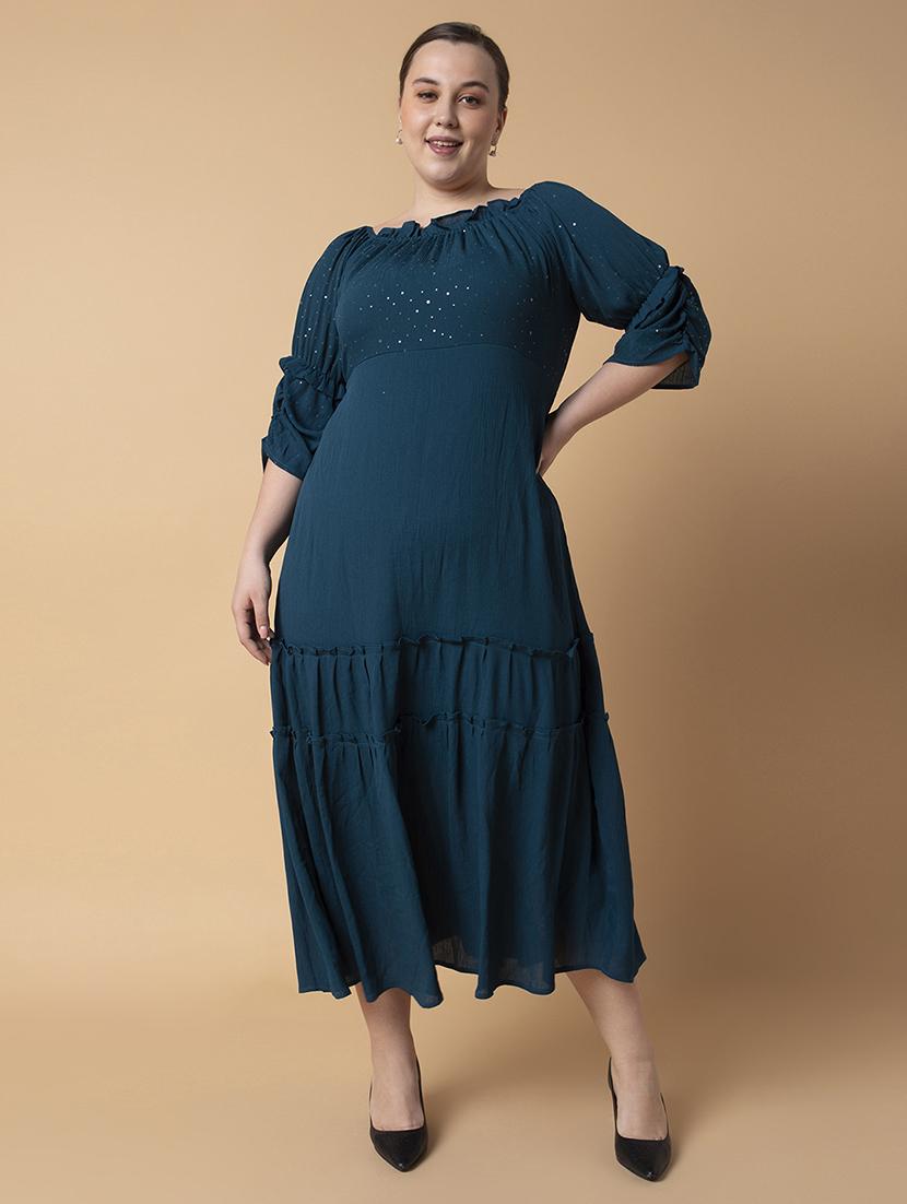 women plus size solid tiered dress - 21463631 - Standard Image - 1