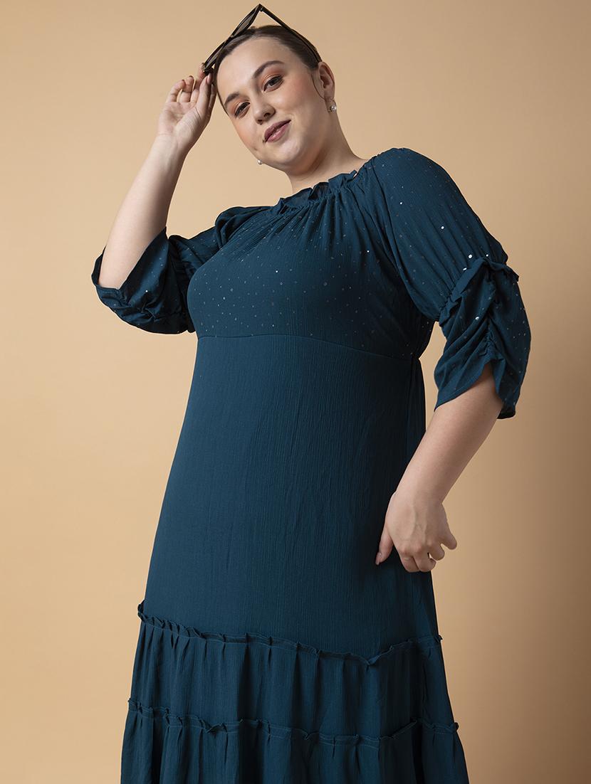 women plus size solid tiered dress - 21463631 - Standard Image - 4