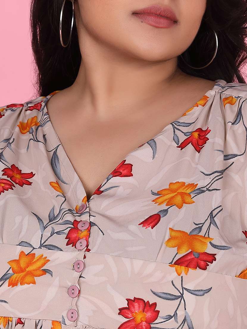 women plus size printed fit & flare dress - 21463634 - Standard Image - 6