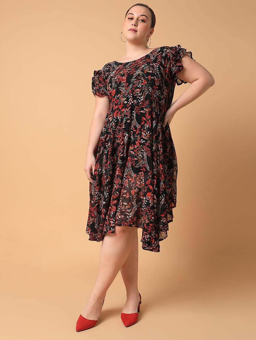 women plus size printed asymmetric dress - 21463636 -  Standard Image - 1
