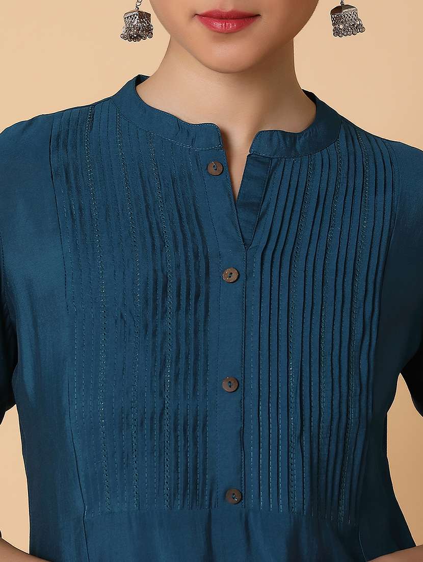 women three quarter sleeve a-line kurta - 21463656 -  Standard Image - 6