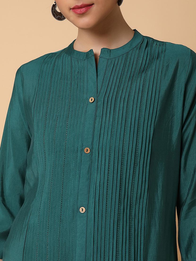 women three quarter sleeve a-line kurta - 21463657 - Standard Image - 6