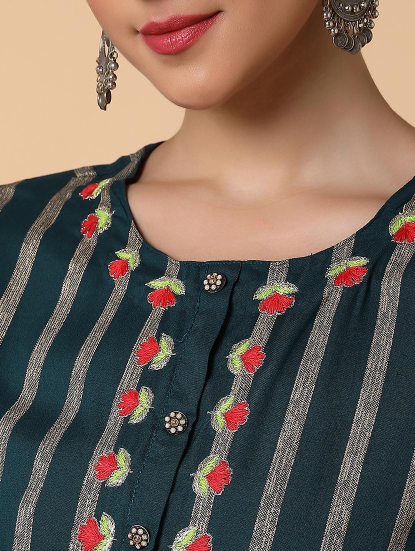 women three quarter sleeve straight kurta - 21463672 - Standard Image - 6