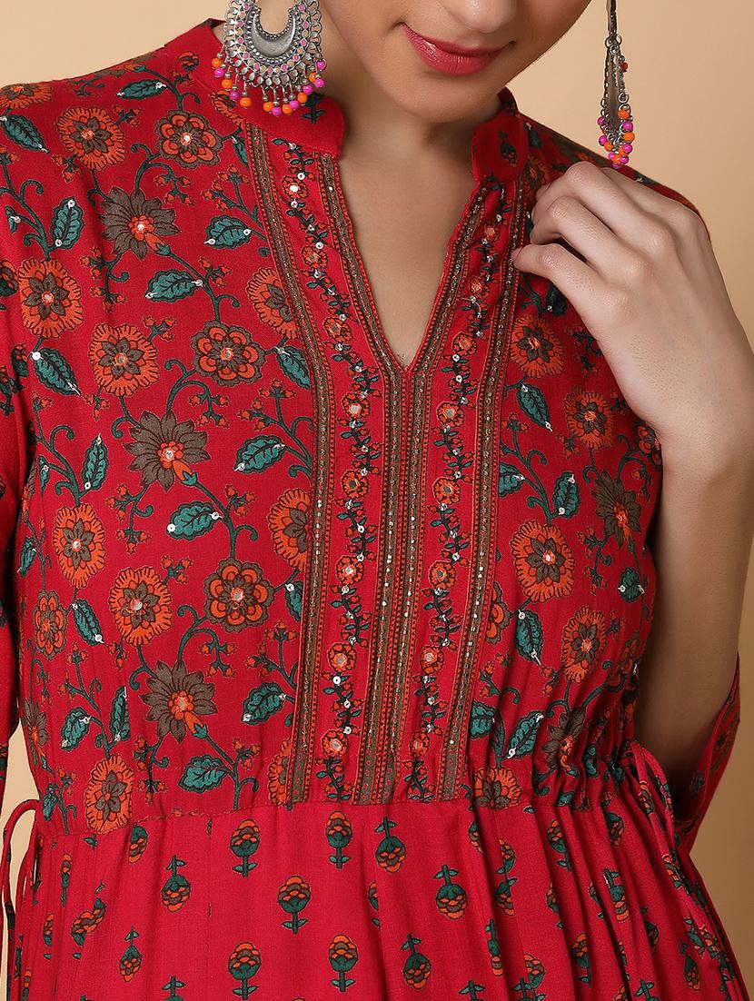 women three quarter sleeve anarkali kurta - 21463673 - Standard Image - 6