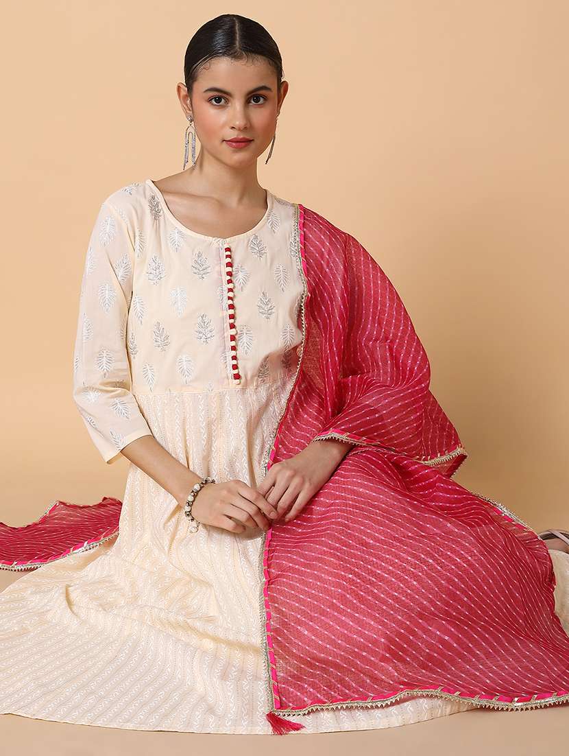 women printed round neck kurta dupatta set - 21463681 -  Standard Image - 4