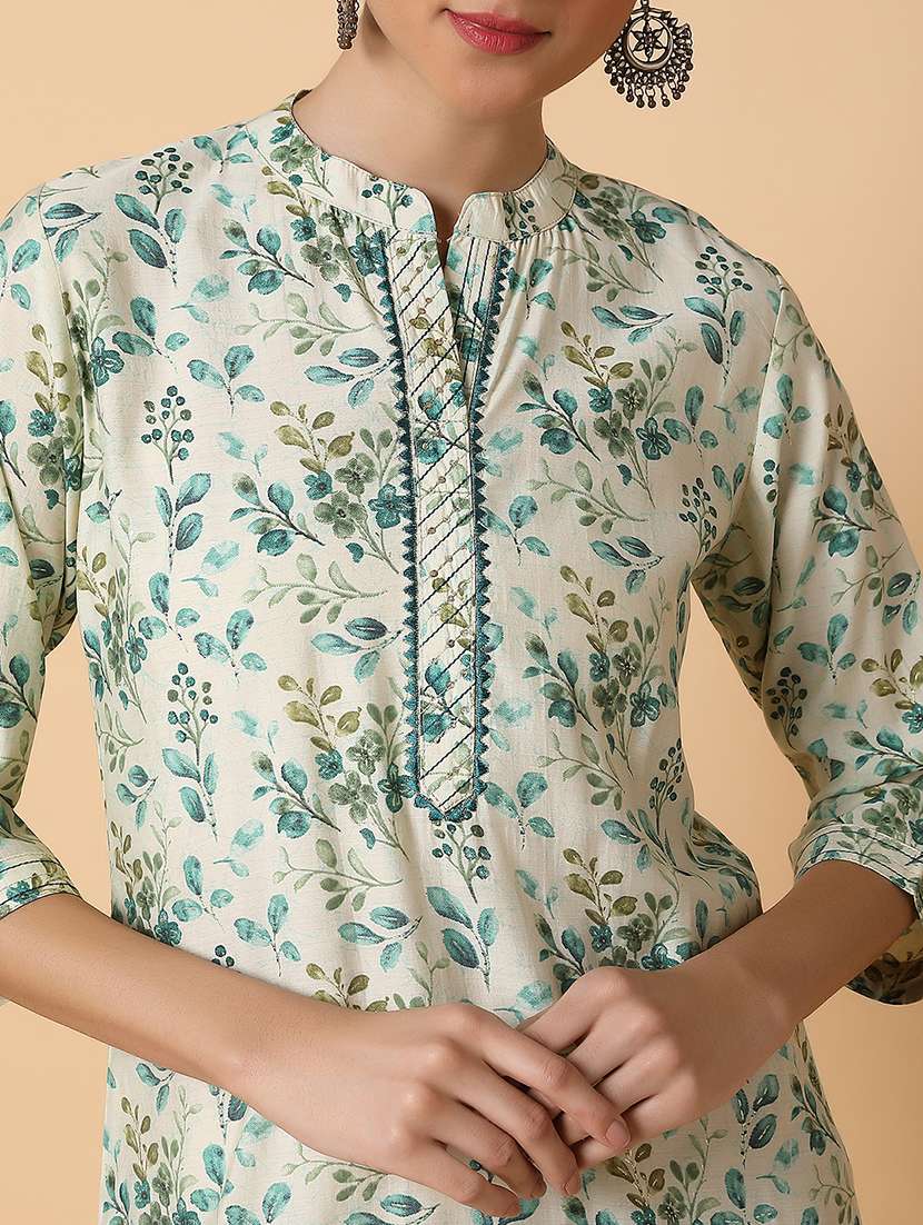 women three quarter sleeve straight kurta - 21463692 -  Standard Image - 6