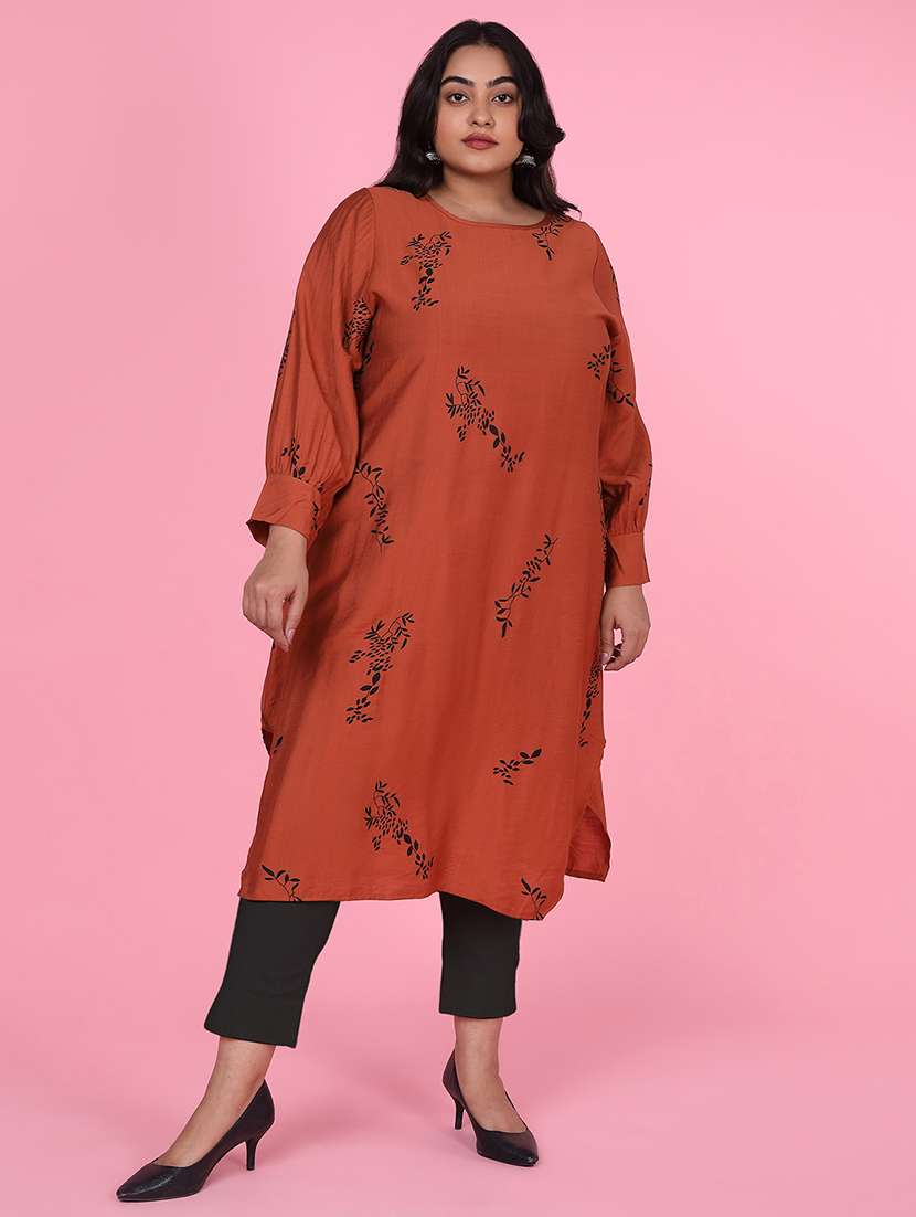 women three quarter sleeve a-line kurta