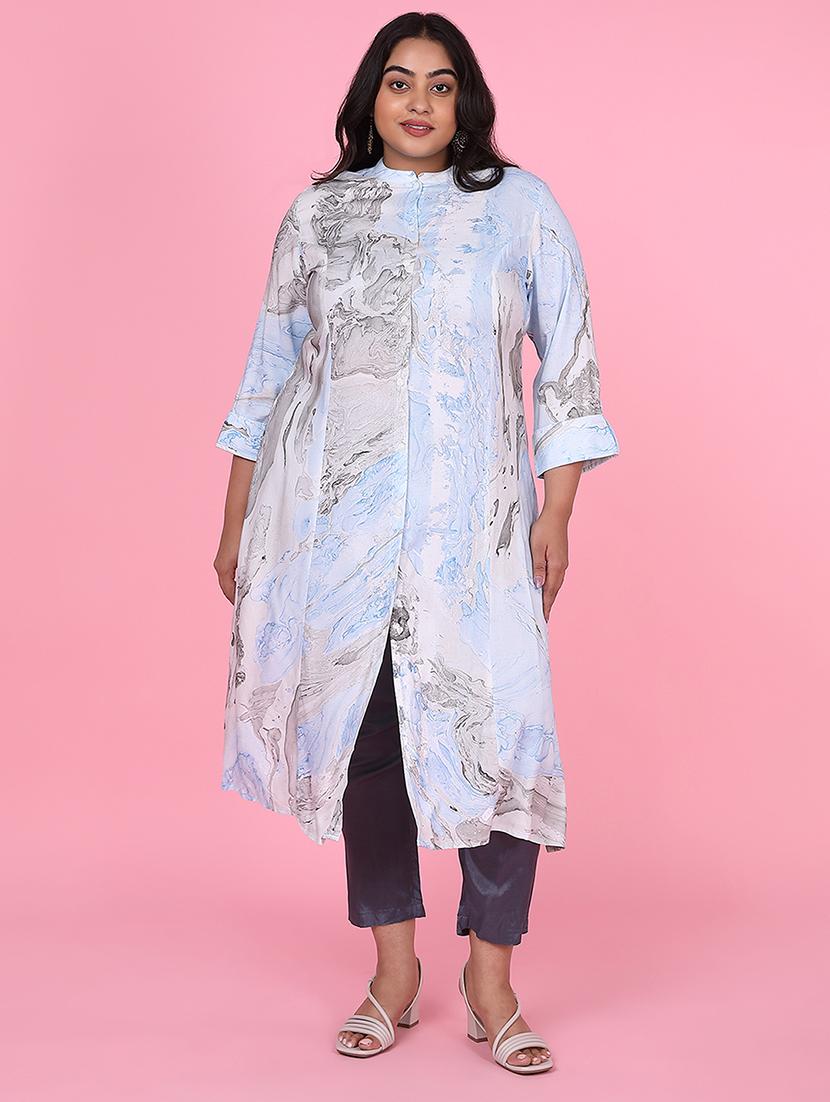 women three quarter sleeve straight kurta
