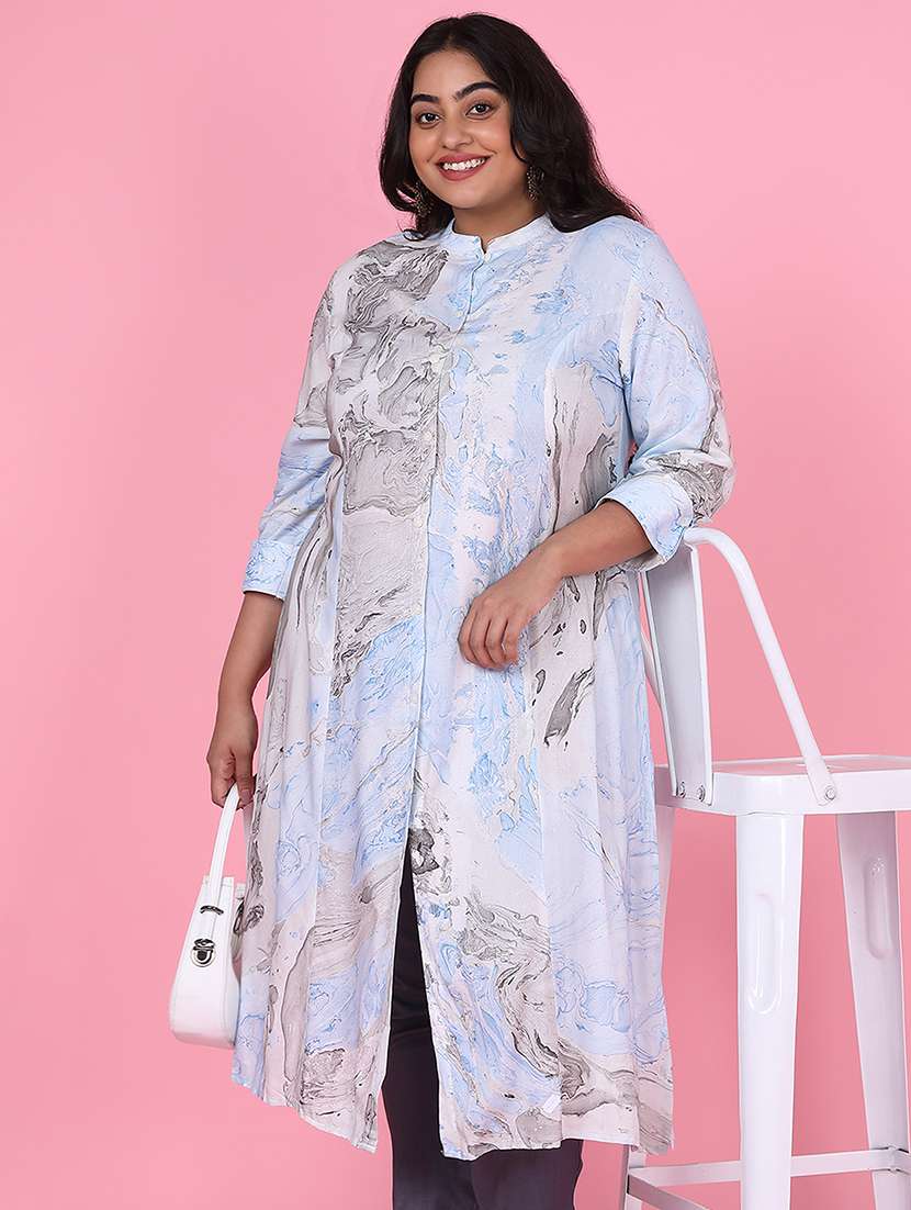 women three quarter sleeve straight kurta - 21463700 - Standard Image - 4