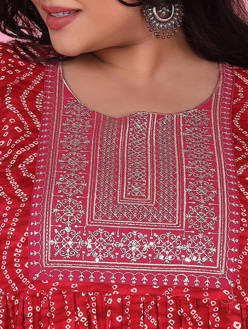 women three quarter sleeve a-line kurta - 21463701 - Standard Image - 6