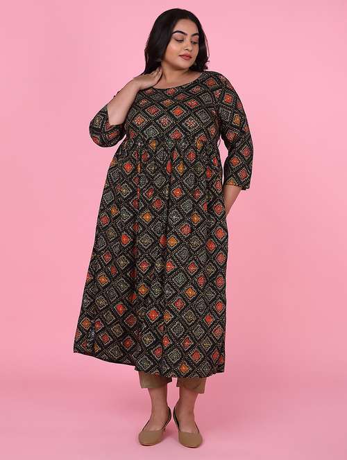 women three quarter sleeve a-line kurta - 21463706 - Standard Image - 0