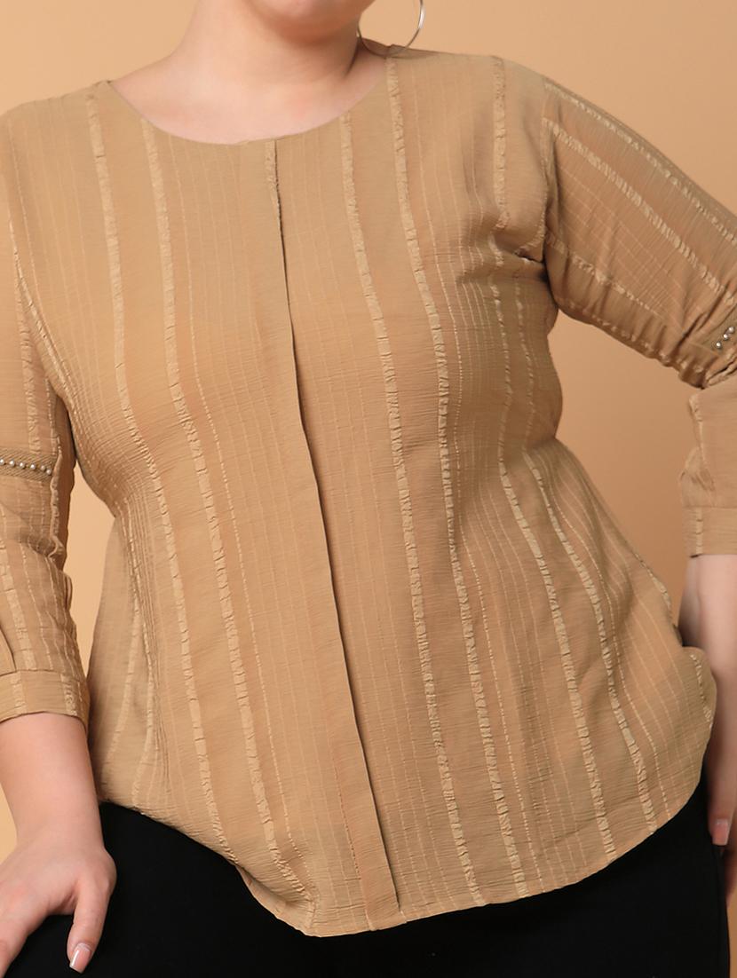 women plus size self designed regular fit top - 21463730 - Standard Image - 6