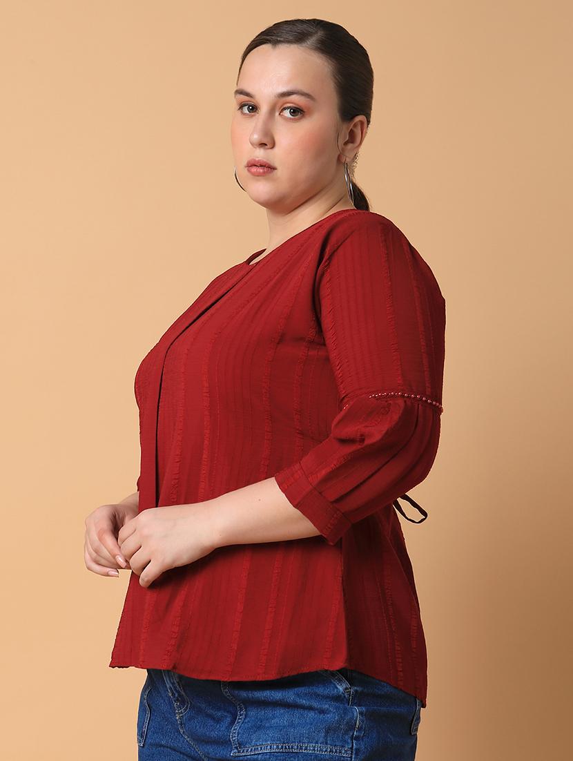 women plus size self designed regular fit top - 21463731 -  Standard Image - 1
