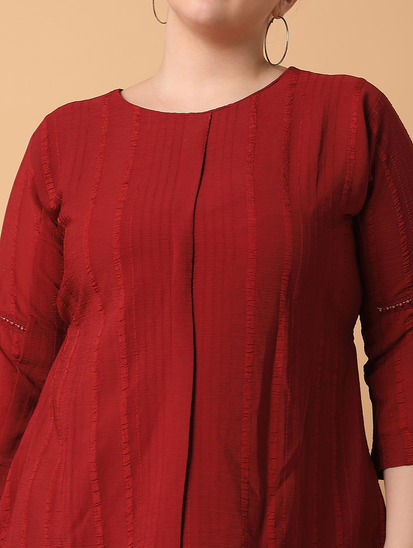 women plus size self designed regular fit top - 21463731 - Standard Image - 6