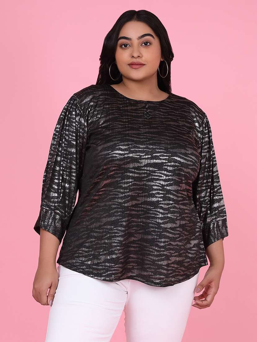women plus size printed regular fit top