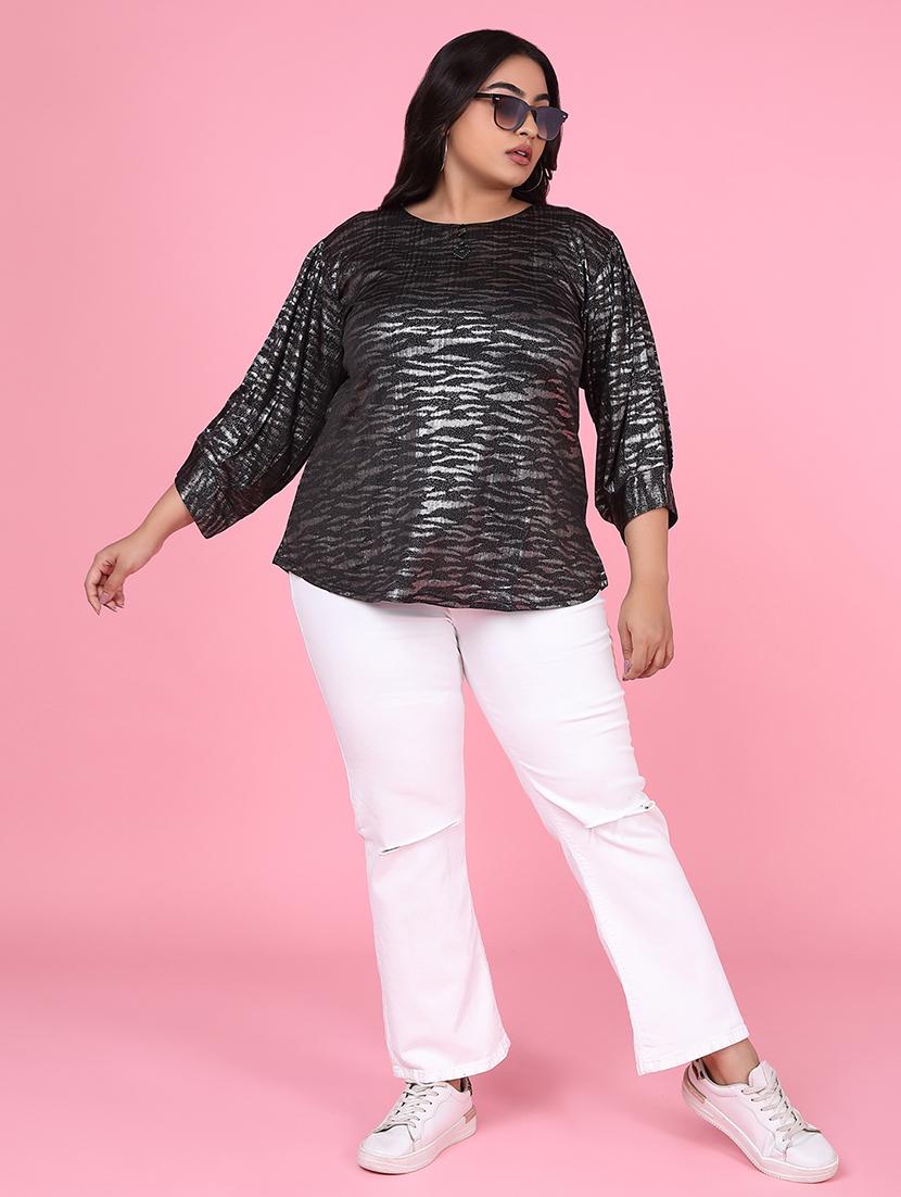 women plus size printed regular fit top - 21463734 - Standard Image - 4