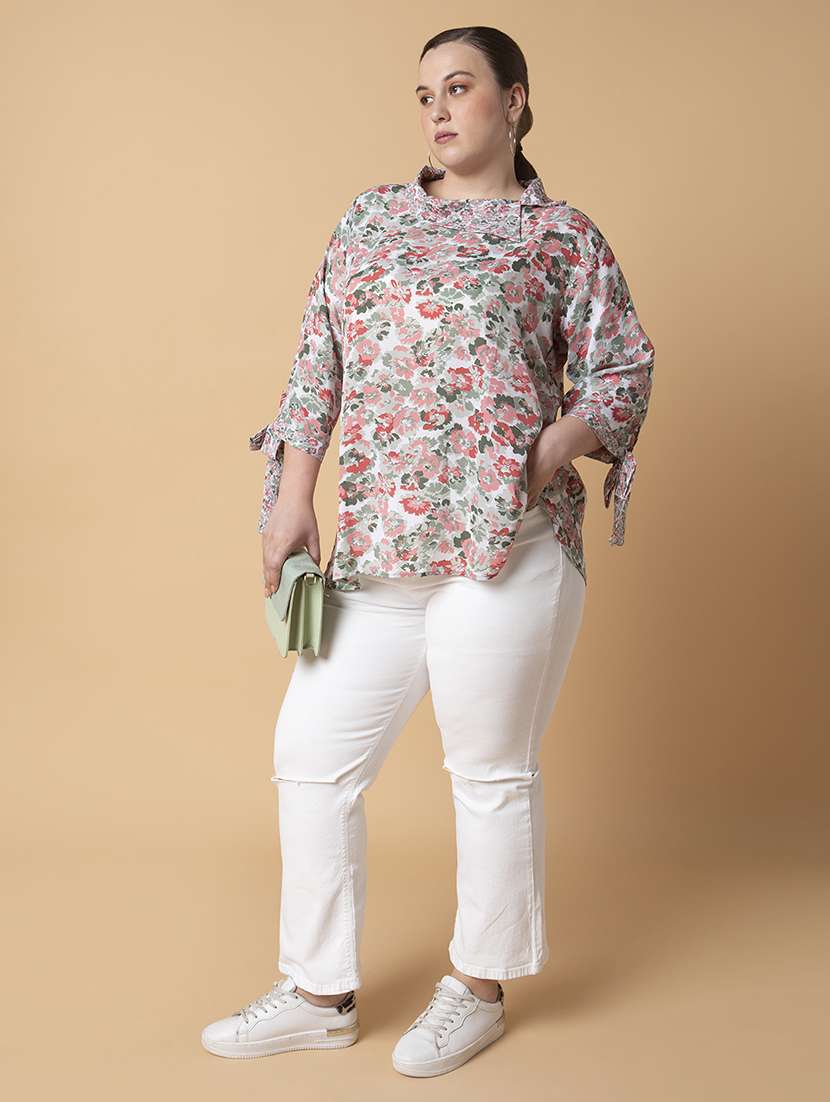 women plus size printed regular fit top - 21463740 - Standard Image - 4