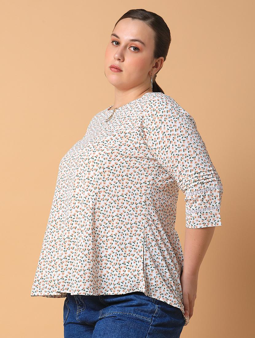 women plus size printed regular fit top - 21463744 - Standard Image - 1