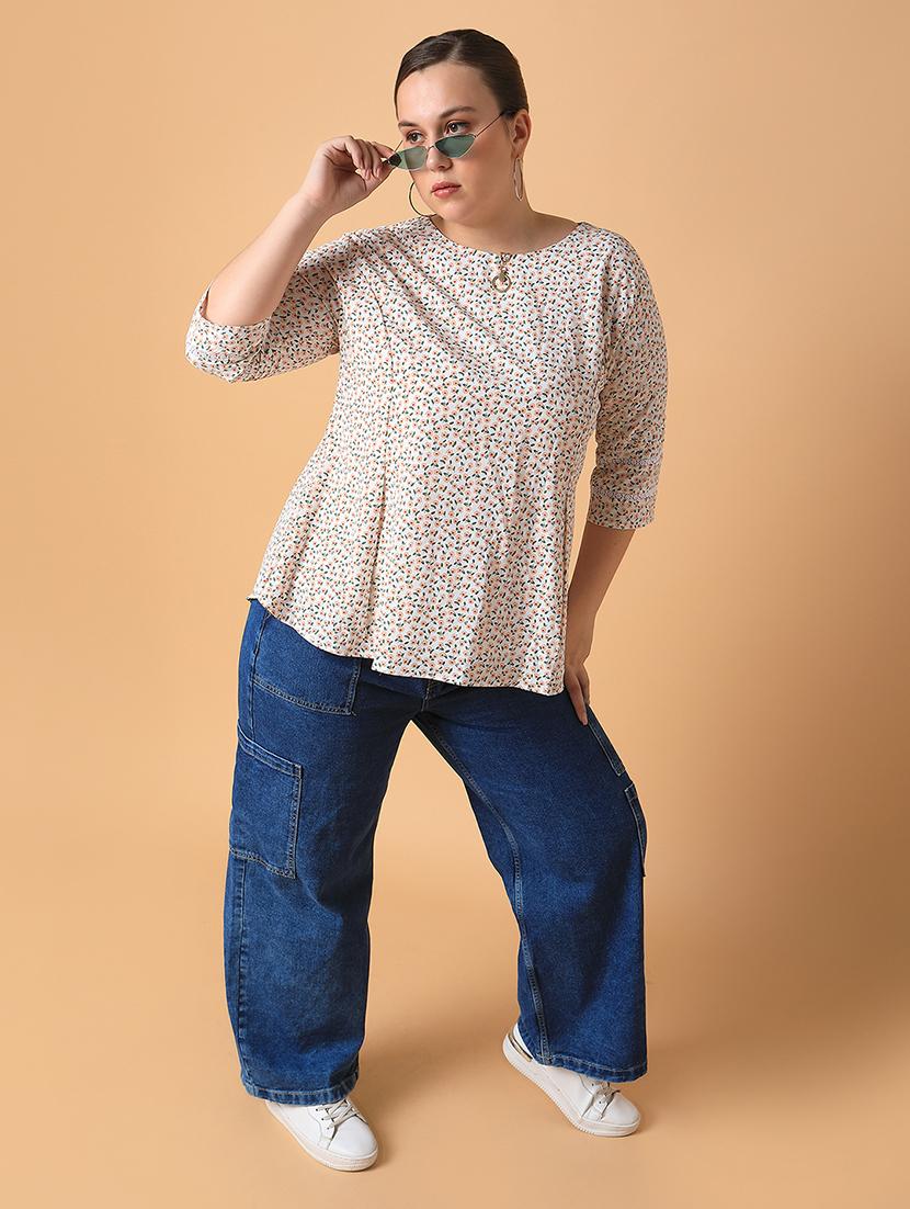 women plus size printed regular fit top - 21463744 - Standard Image - 4