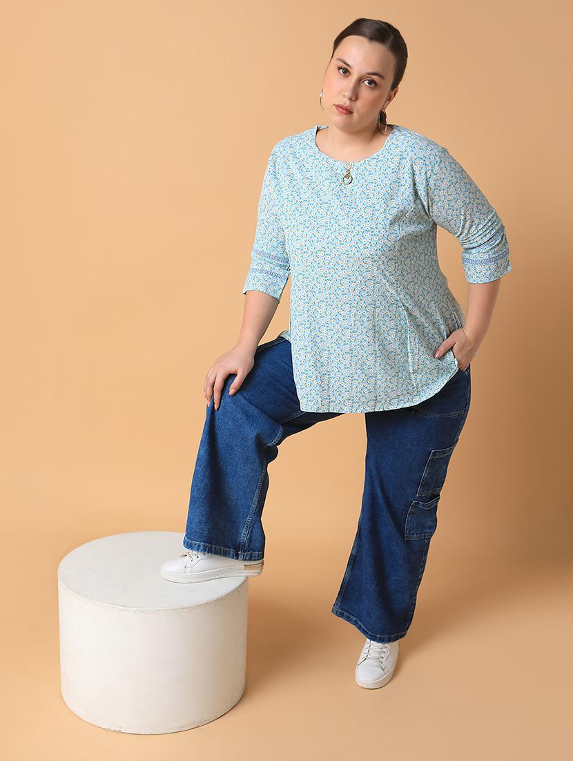 women plus size printed regular fit top - 21463745 - Standard Image - 4