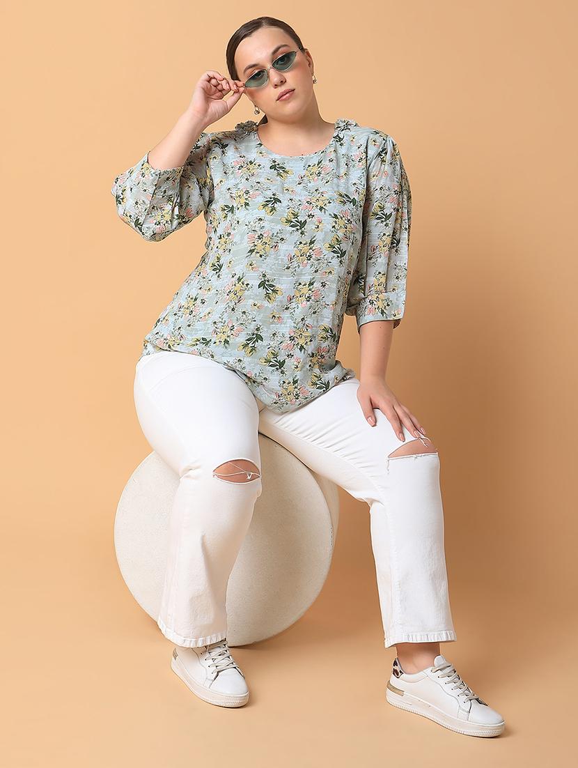 women plus size printed regular fit top - 21463746 - Standard Image - 4