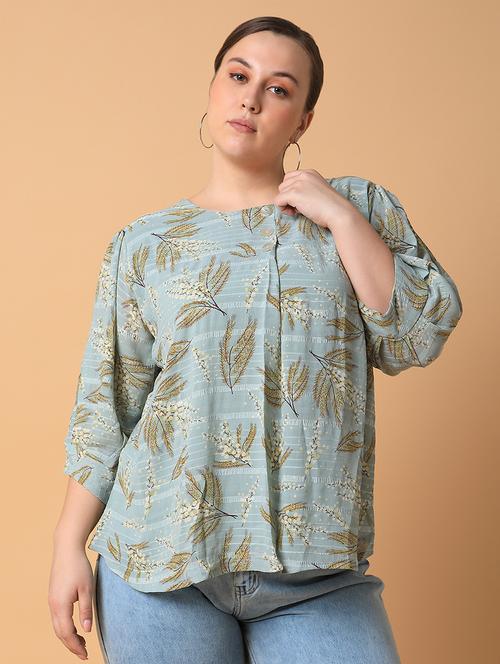 women plus size printed regular fit top - 21463748 - Standard Image - 0