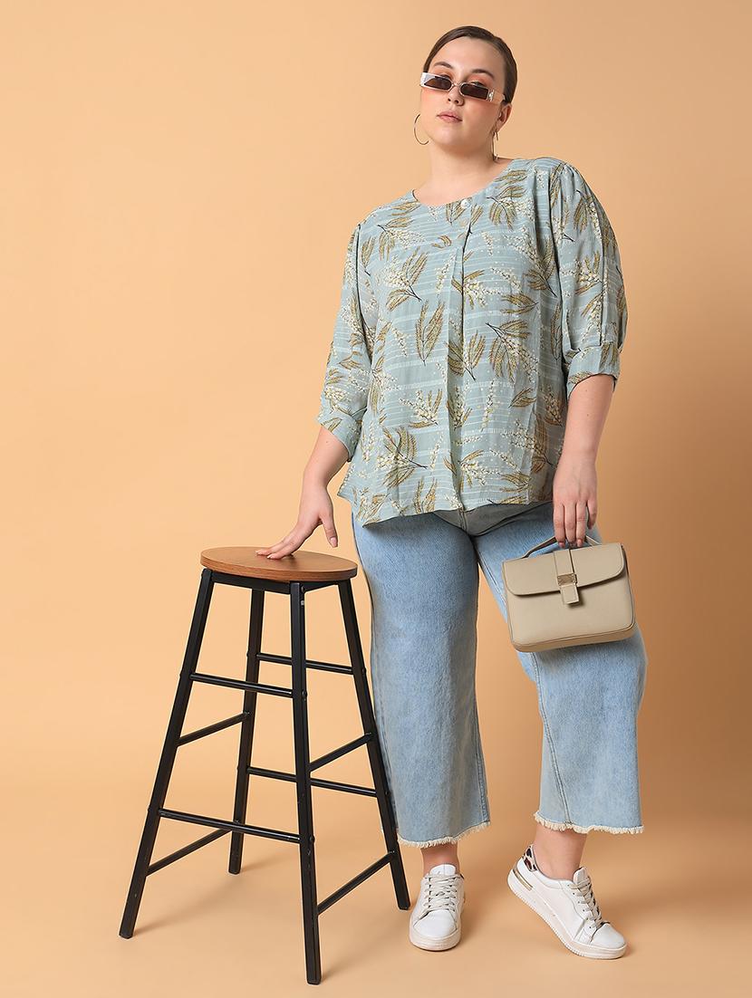 women plus size printed regular fit top - 21463748 - Standard Image - 4