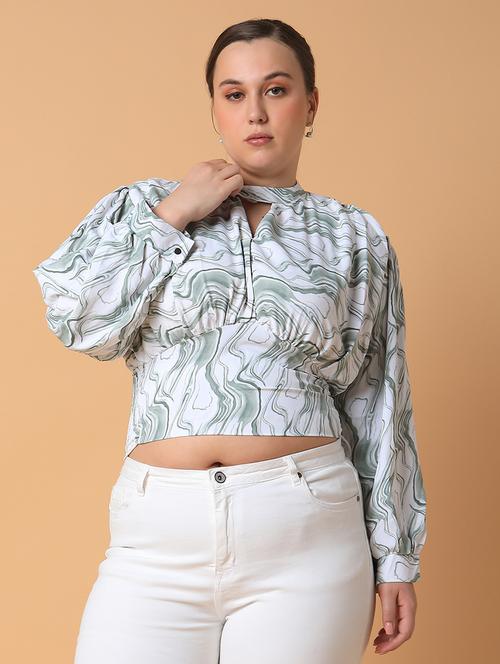 women plus size printed regular fit top - 21463753 - Standard Image - 0
