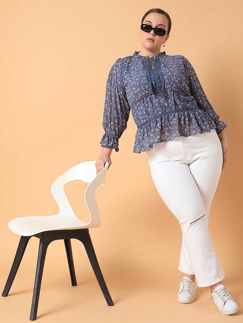 women plus size printed regular fit top - 21463755 - Standard Image - 4