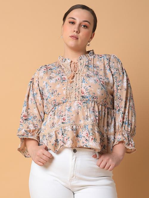 women plus size printed regular fit top - 21463757 - Standard Image - 0