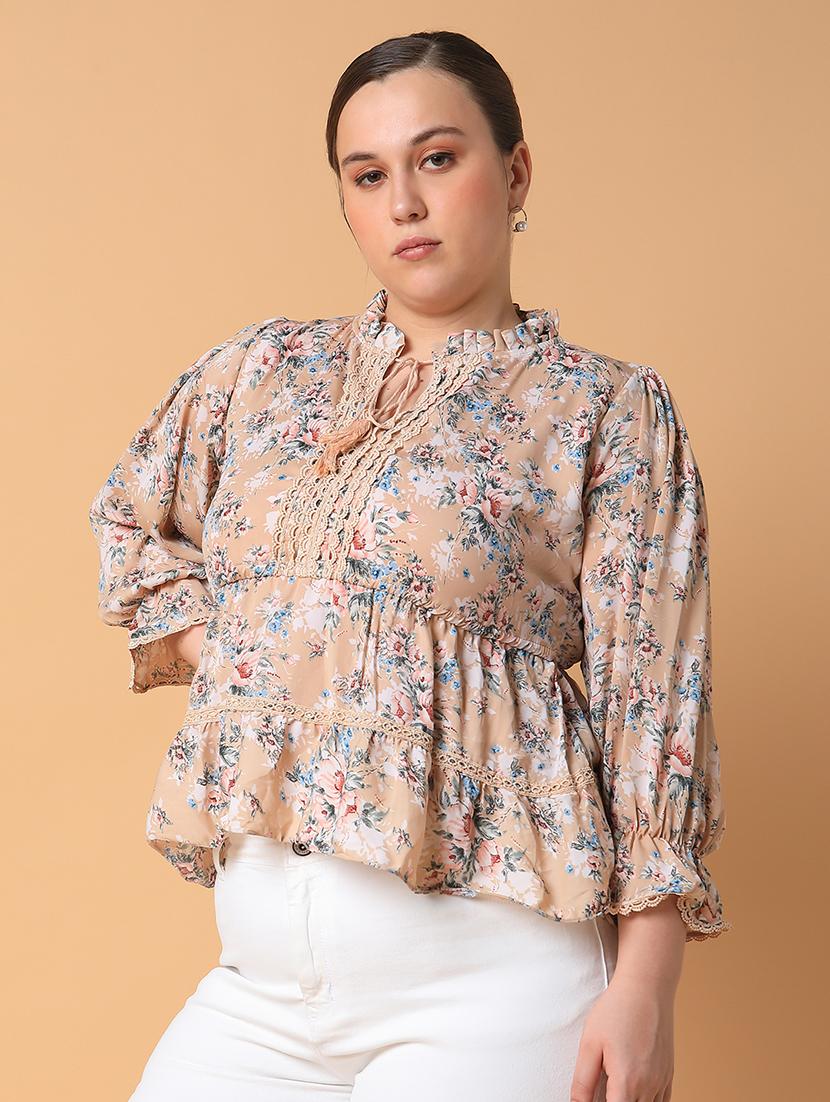 women plus size printed regular fit top - 21463757 - Standard Image - 1