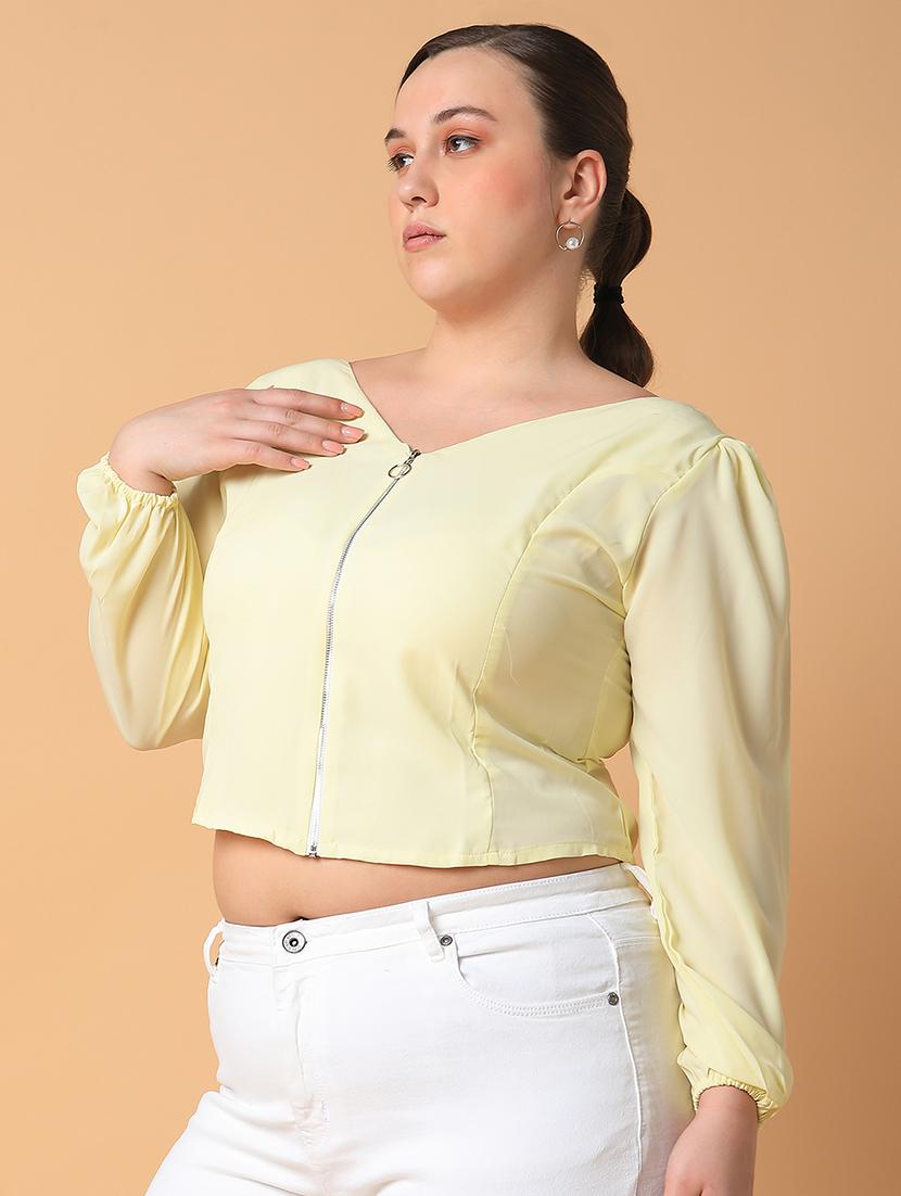 women plus size solid regular fit top - 21463765 -  Standard Image - 1