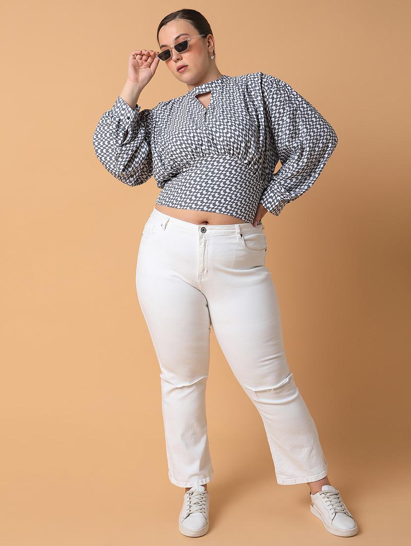 women grey crepe blouson top - 21463766 - Standard Image - 4