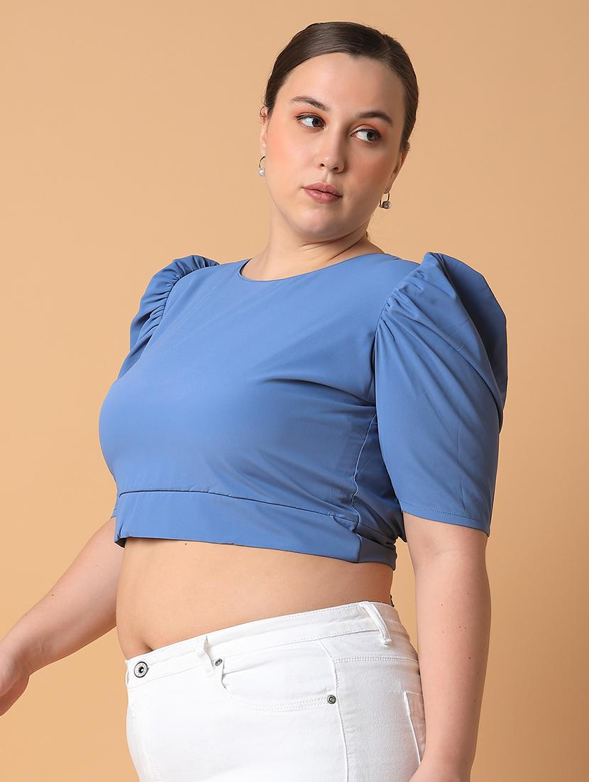 women plus size solid backless regular fit top - 21463771 -  Standard Image - 1
