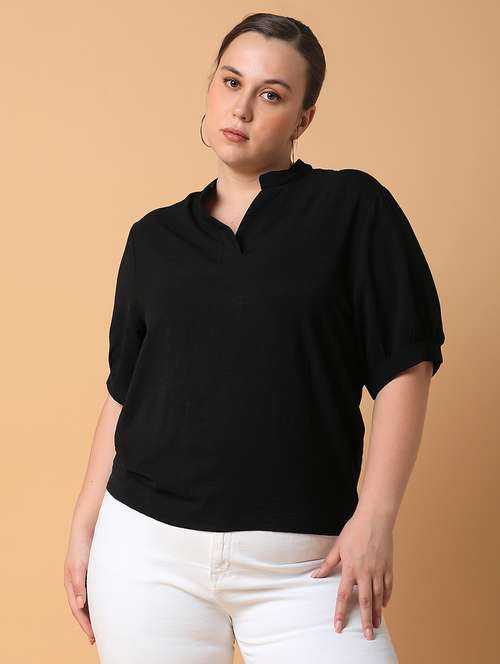 women plus size solid regular fit top - 21463772 -  Standard Image - 0