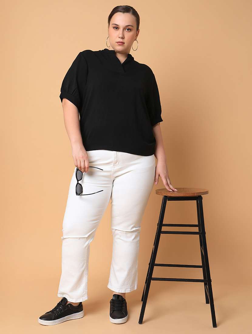 women plus size solid regular fit top - 21463772 - Standard Image - 4