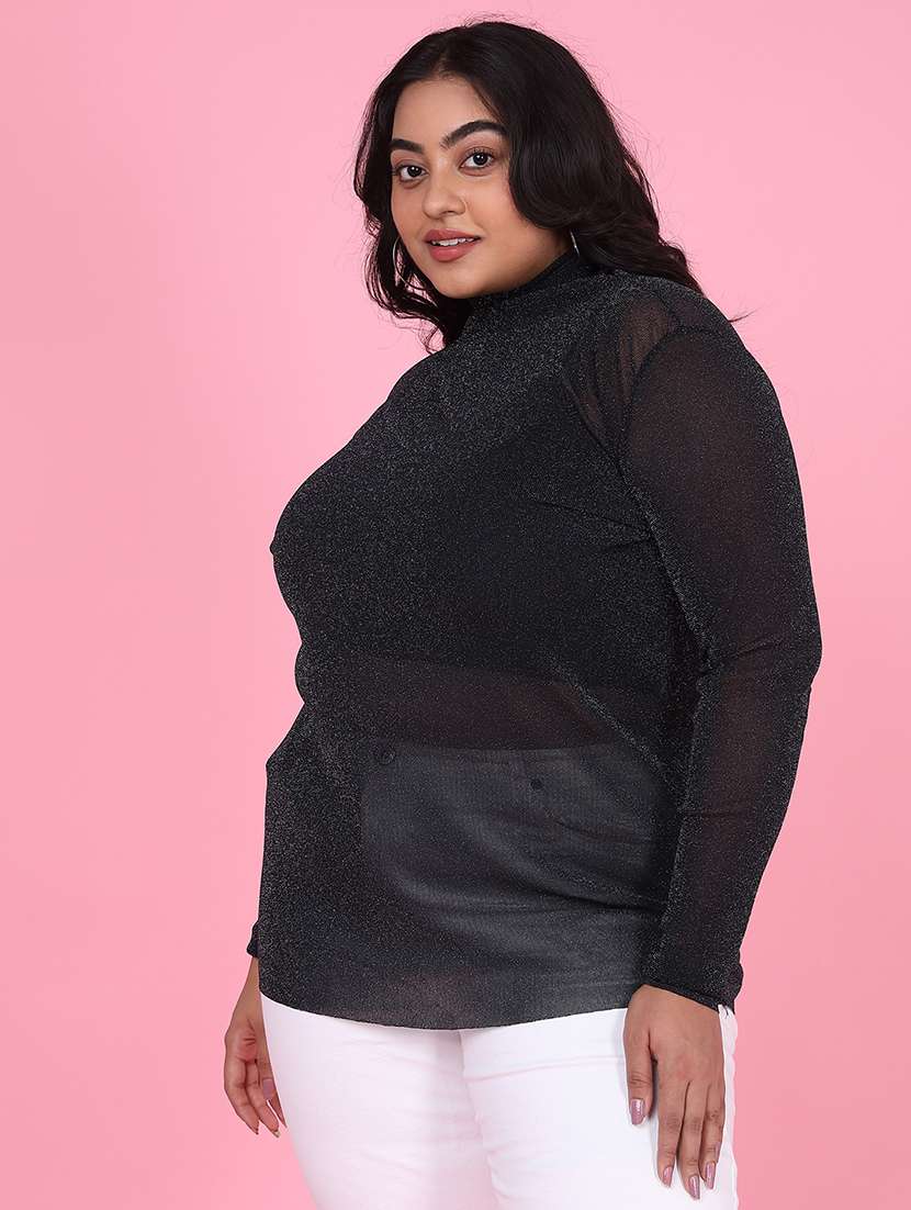 women plus size solid regular fit top - 21463775 -  Standard Image - 1