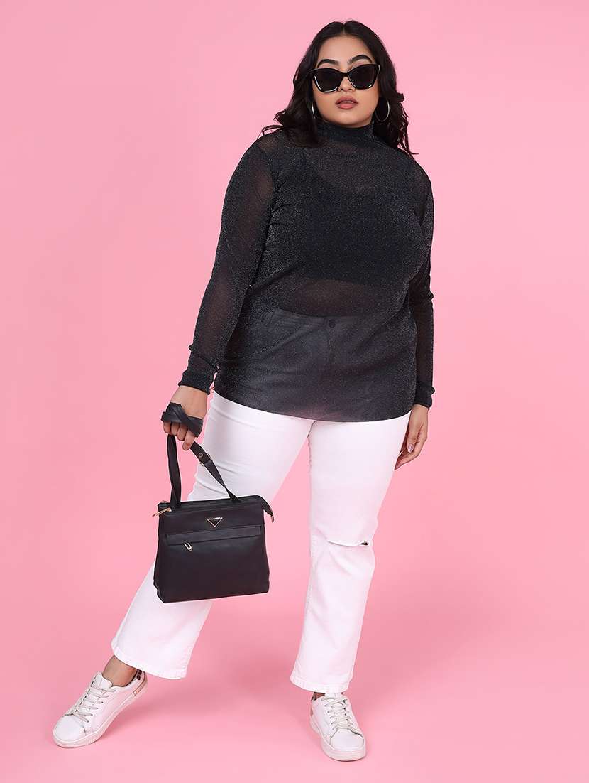 women plus size solid regular fit top - 21463775 -  Standard Image - 4